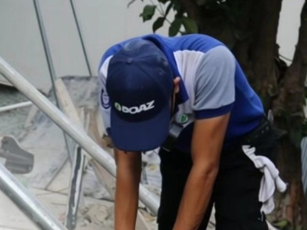 BOAZ technician working on a termite management job site